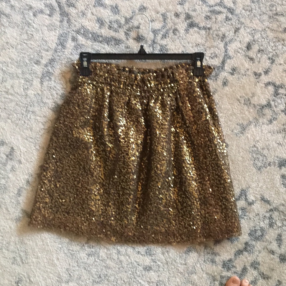Gold sequin j crew skirt